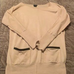 Club Monaco tunic/leather trim jumper
